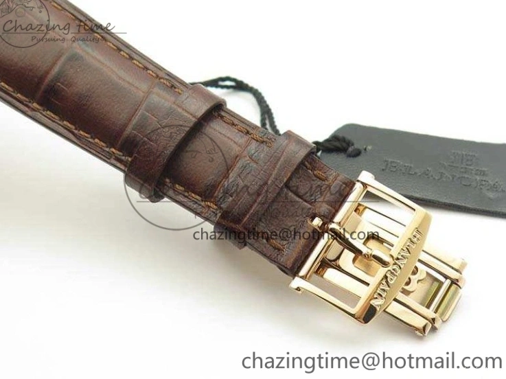 0328 Villeret 6651 RG ZF 1:1 Best Edition White Dial On Brown Leather Strap A Unique 8097